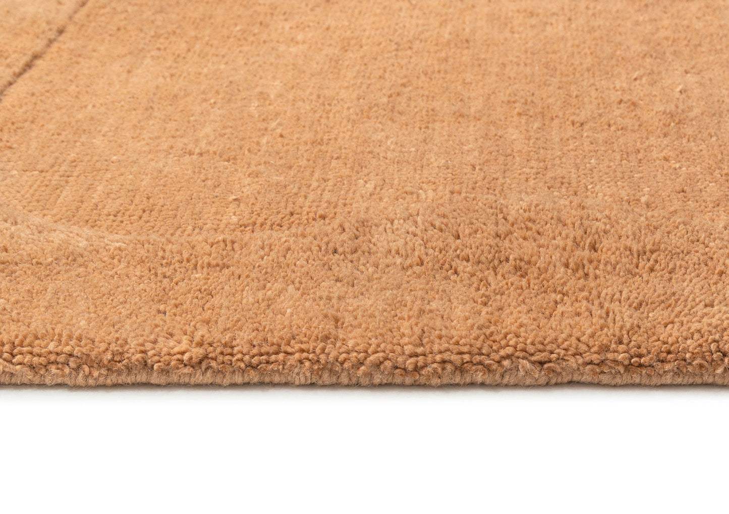 Monique Camel Wiggle Border Wool Rug