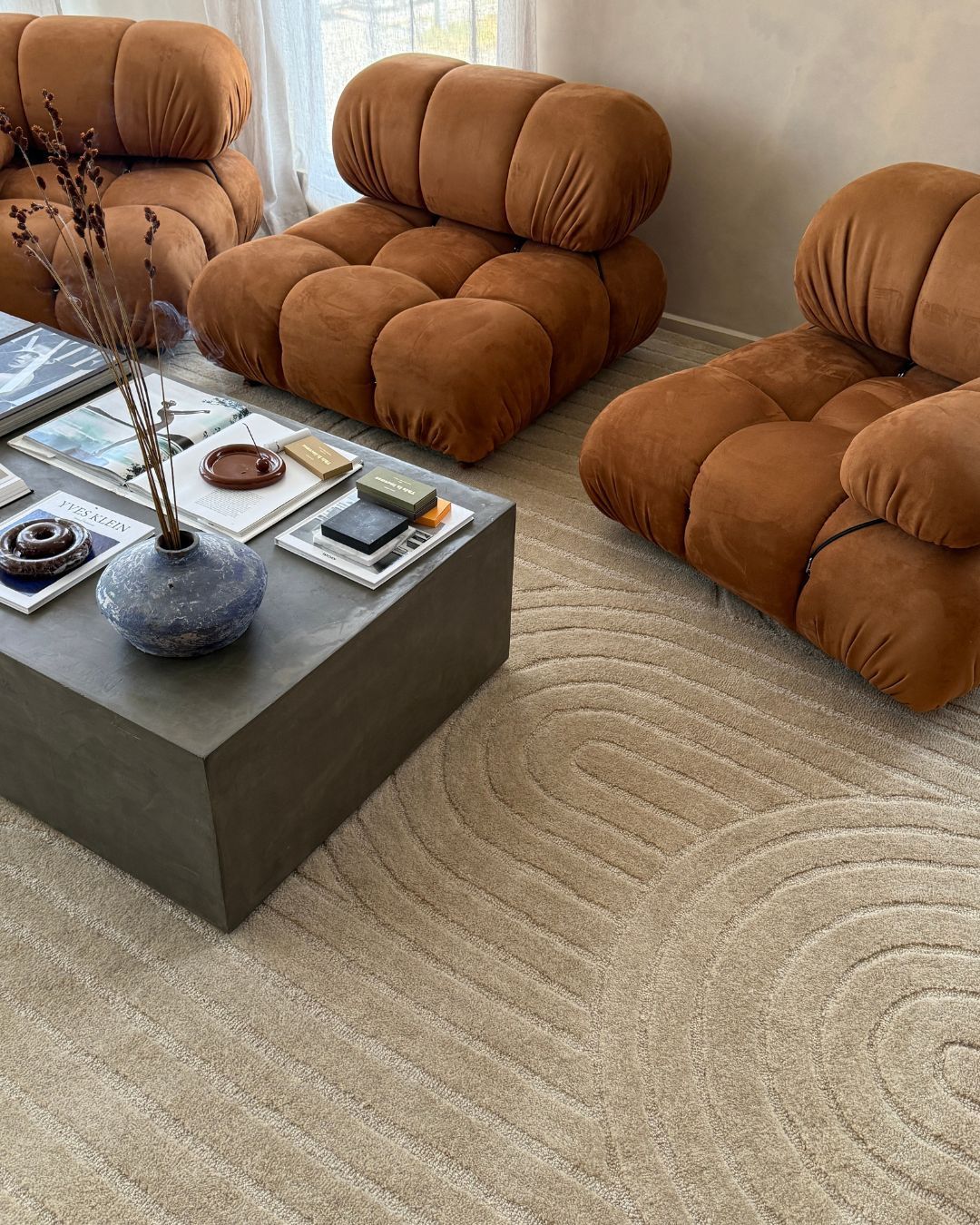 Moraya Beige Rainbow Hand-Tufted Rug