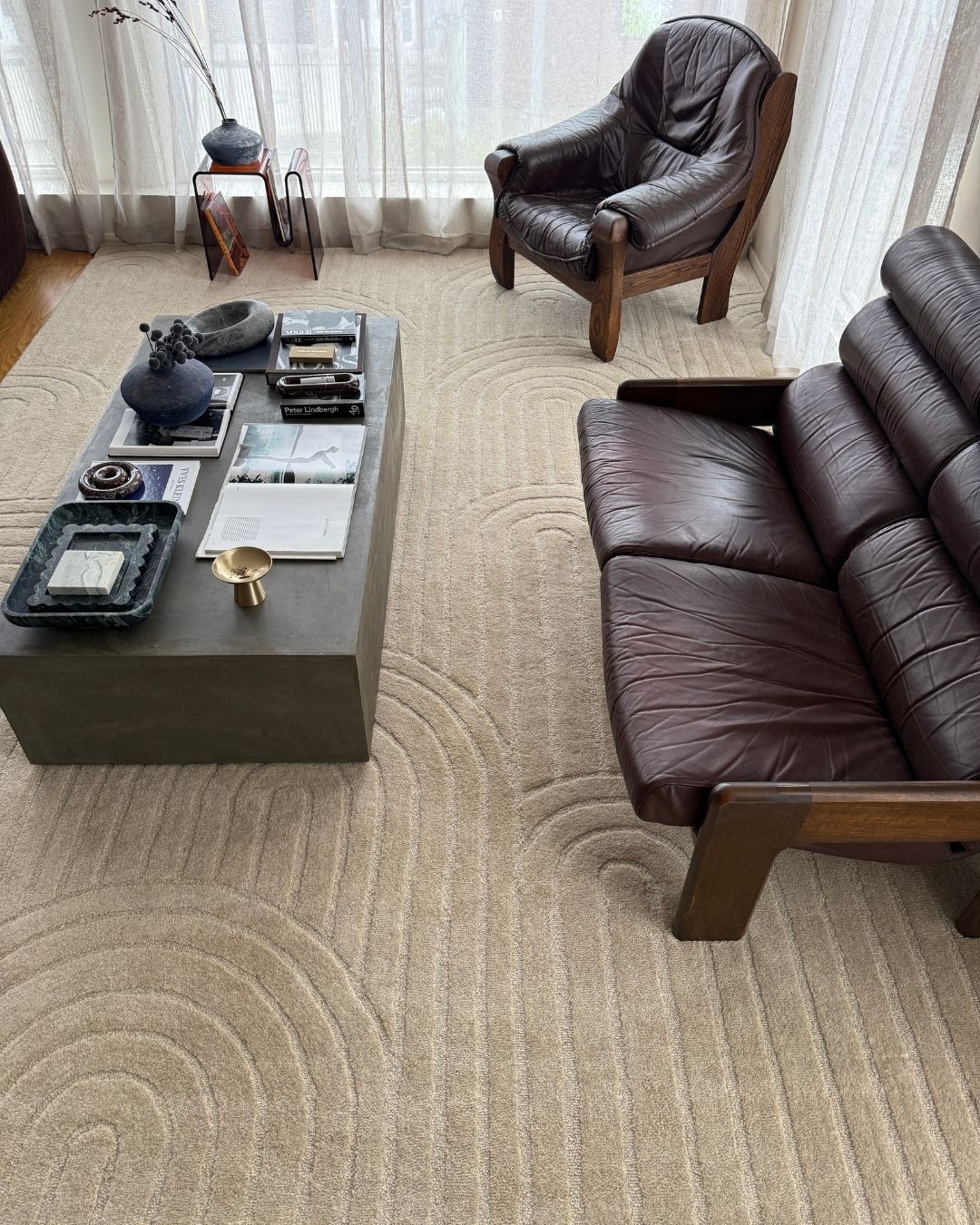 Moraya Beige Rainbow Hand-Tufted Rug