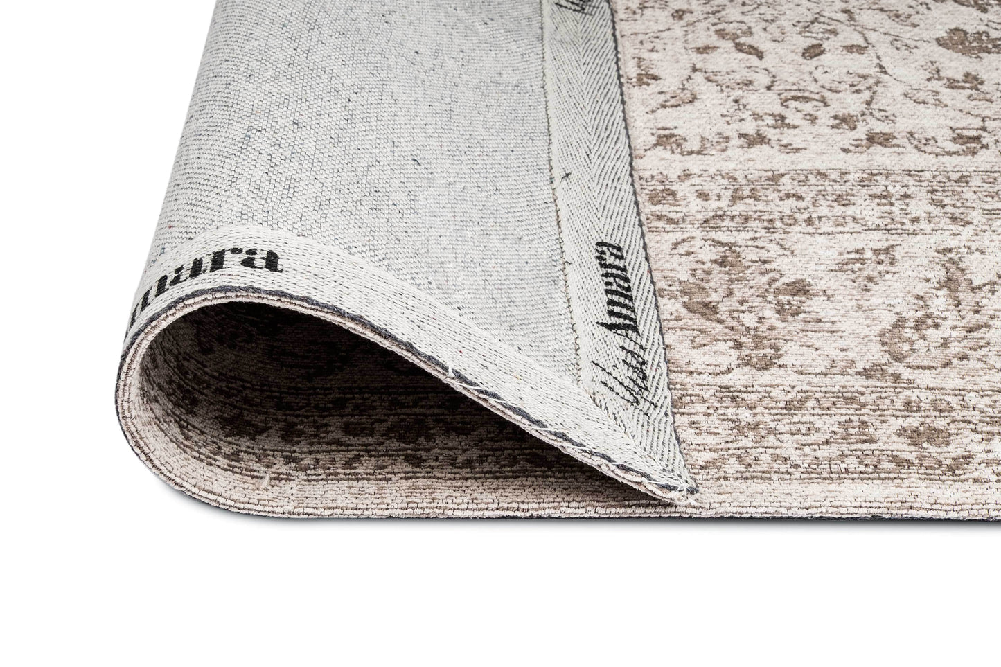 Moselle Beige and Brown Floral Distressed Rug