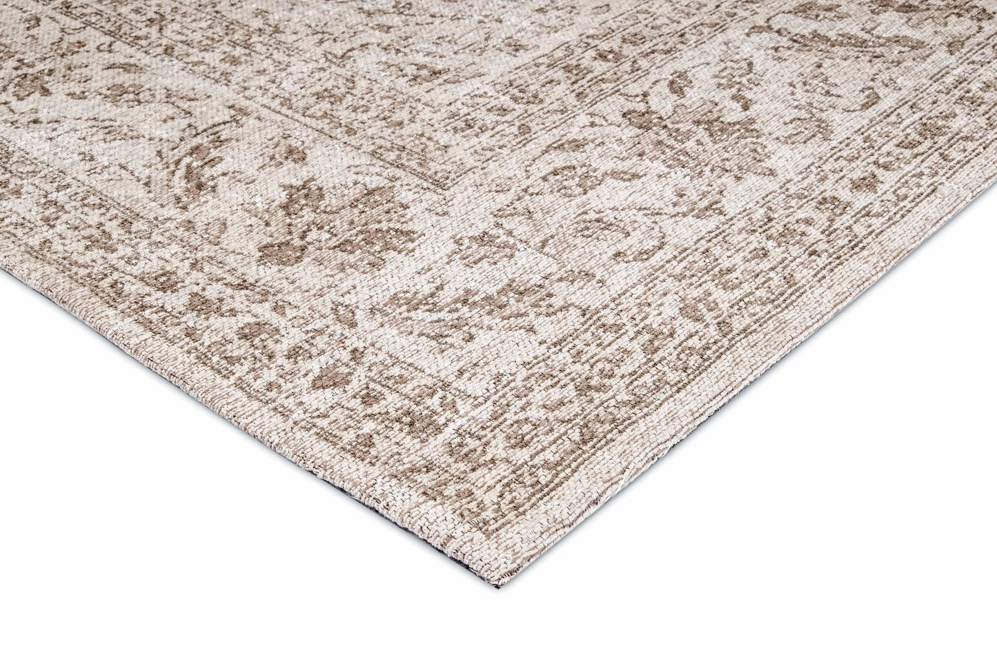 Moselle Beige and Brown Floral Distressed Rug