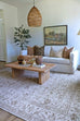 Moselle Beige and Brown Floral Distressed Rug