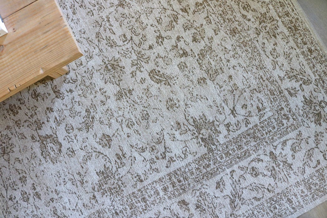 Moselle Beige and Brown Floral Distressed Rug
