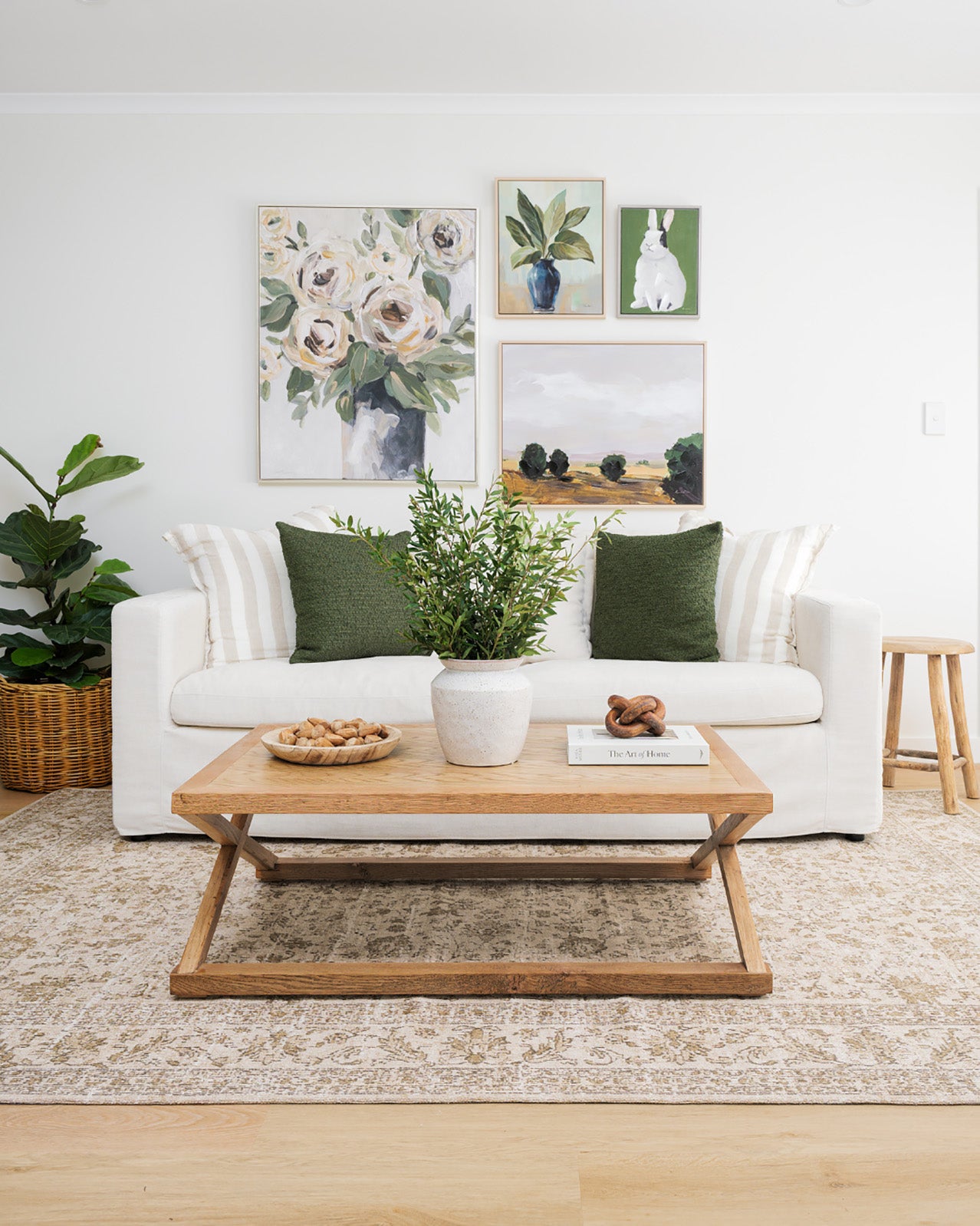 Moselle Beige and Brown Floral Distressed Rug