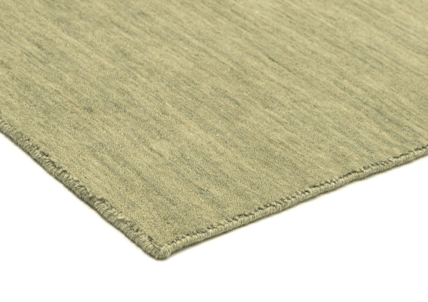 Nabila Earthy Green Solid Pile Wool Rug