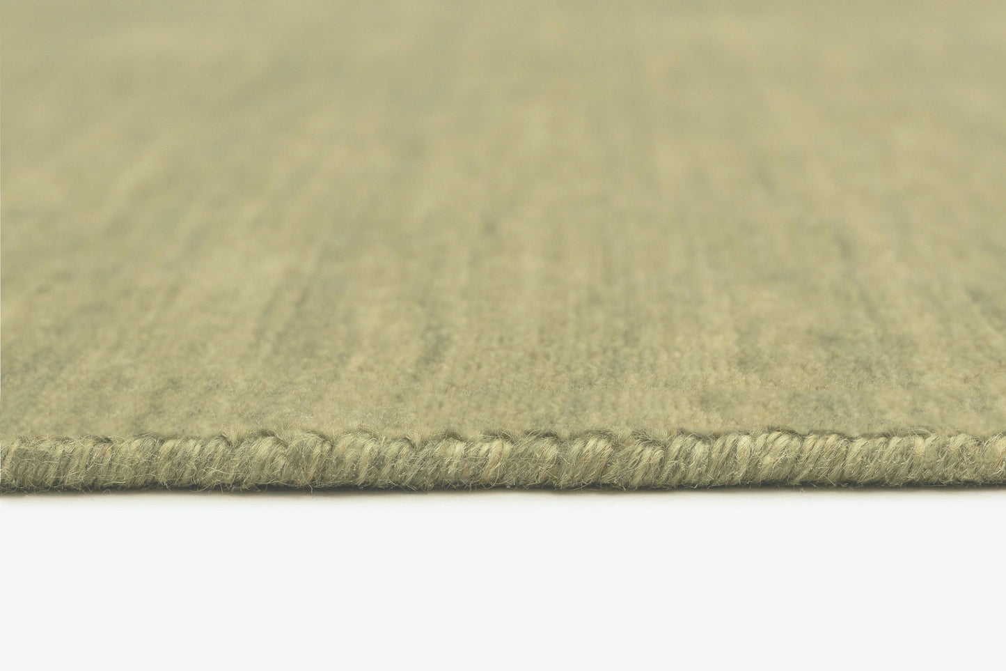 Nabila Earthy Green Solid Pile Wool Rug