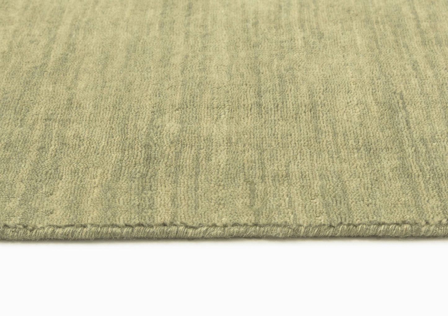 Nabila Earthy Green Solid Pile Wool Rug