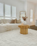 Nadja Ivory Cream Abstract Textured Round Rug