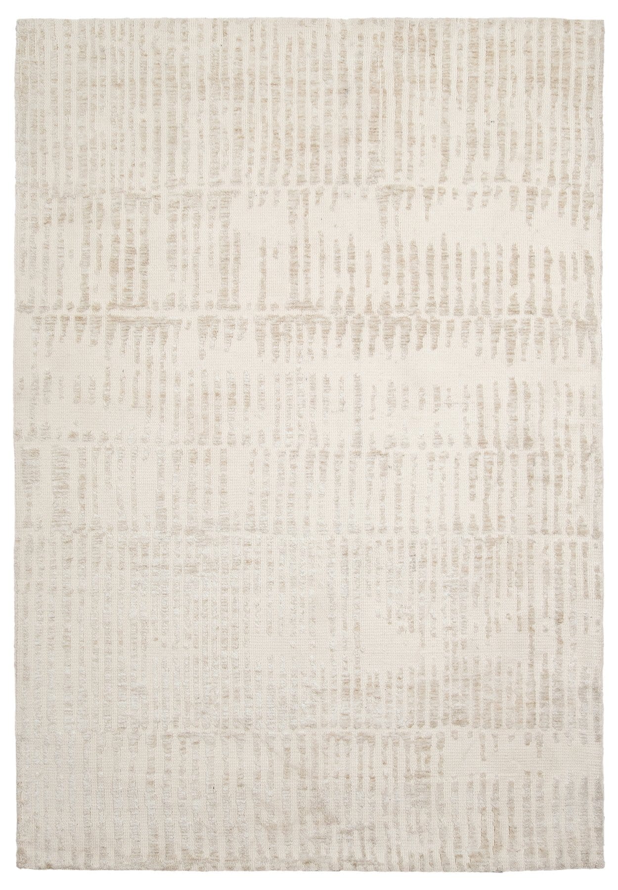 Nahba Ivory And Cream Textured Tribal Rug