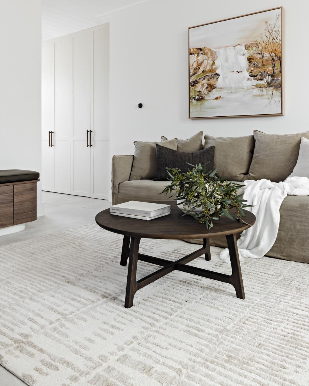 Nahba Ivory And Cream Textured Tribal Rug