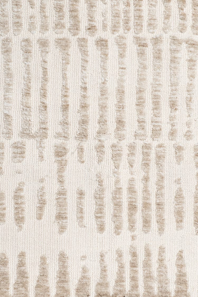 Nahba Ivory And Cream Textured Tribal Round Rug