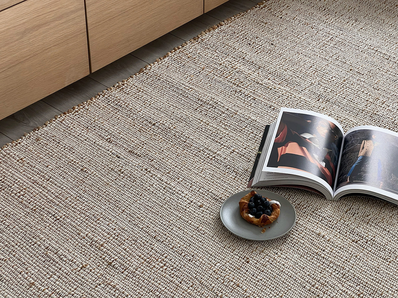 Naveya Natural Flatweave Jute and Cotton Rug