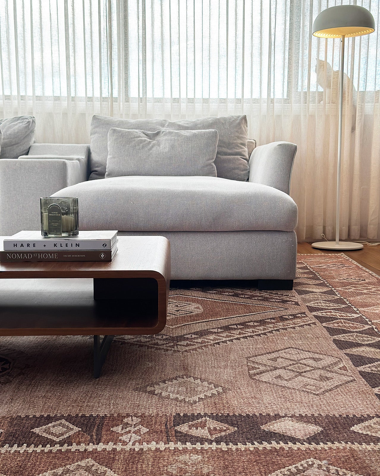 Necha Beige and Brown Tribal Washable Rug