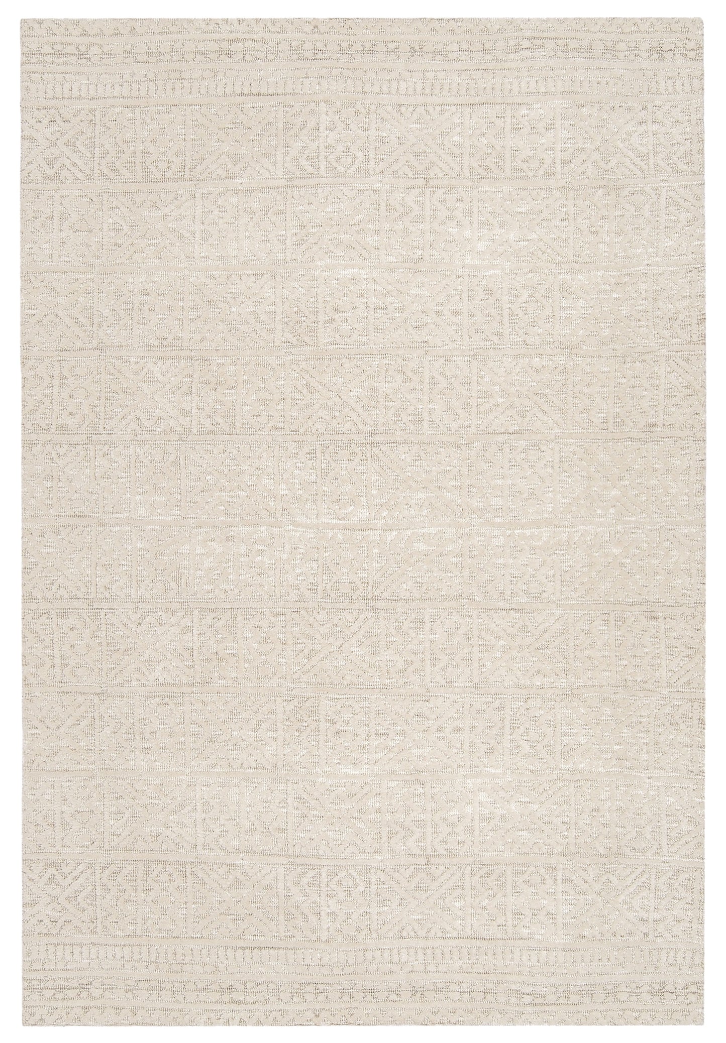 Neewa Beige and Ivory Tribal Transitional Rug