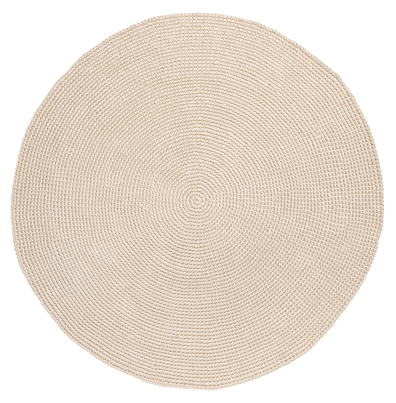 Nessa Beige Crochet Indoor Outdoor Round Rug