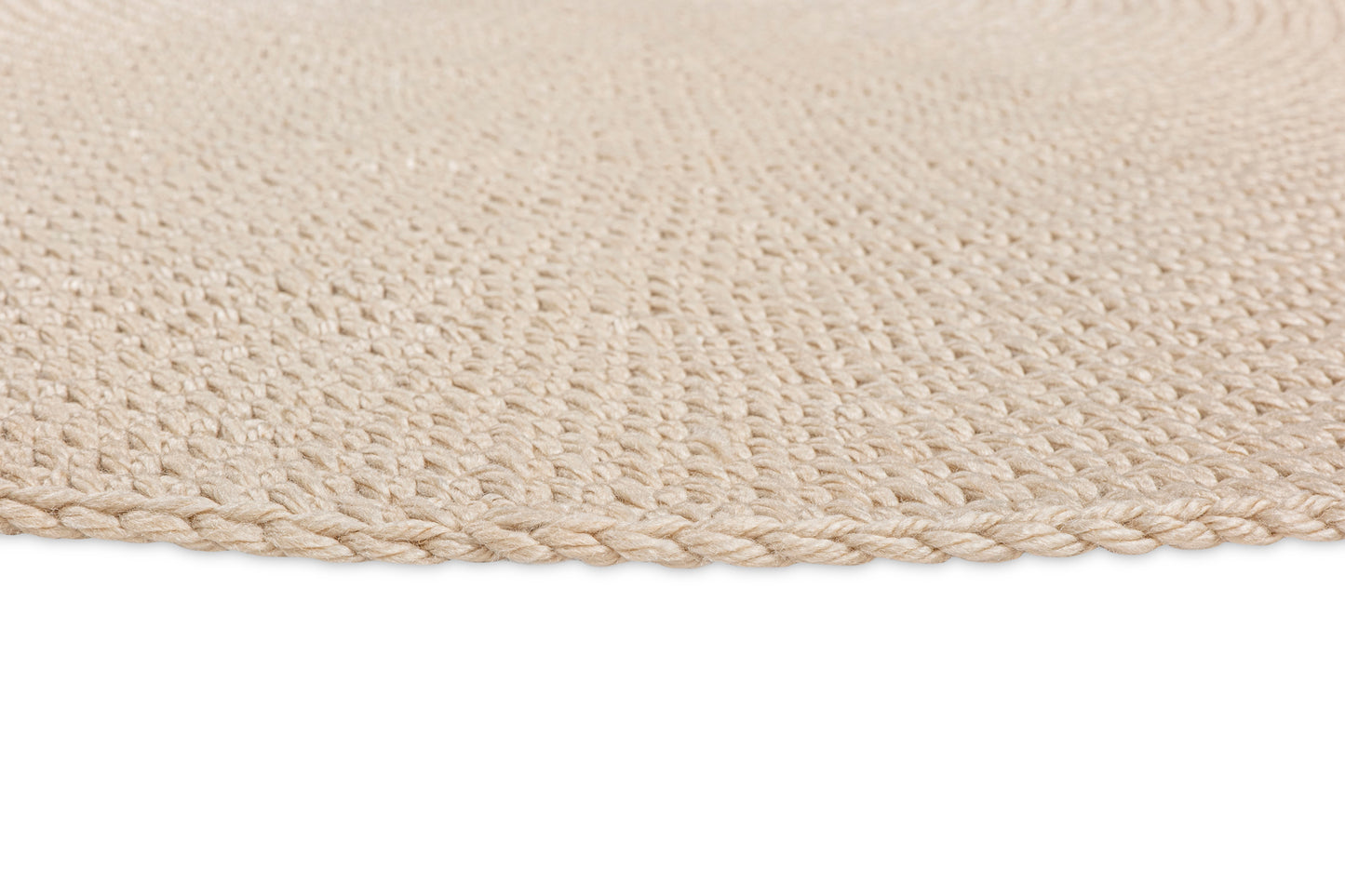 Nessa Beige Crochet Indoor Outdoor Round Rug