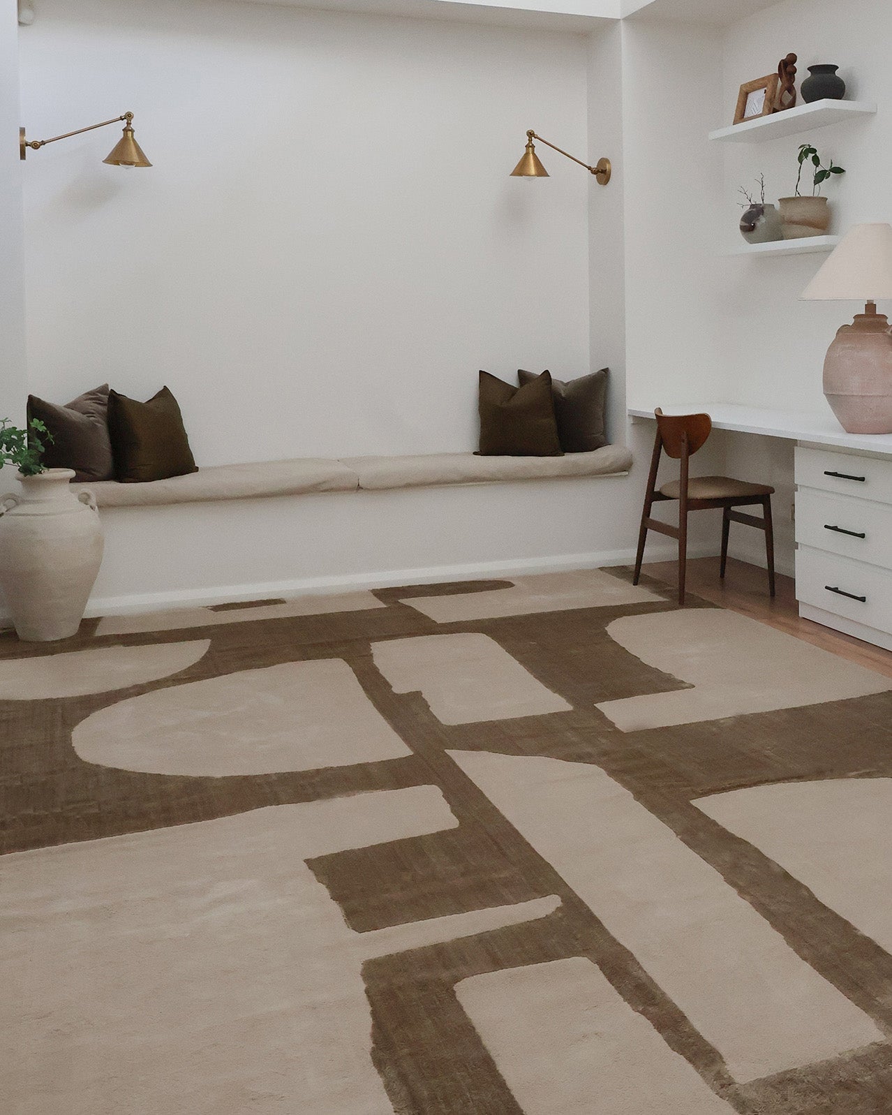 Nezar Brown Geometric Rug