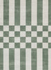 Nicolette Green and White Checkered and Striped Rug