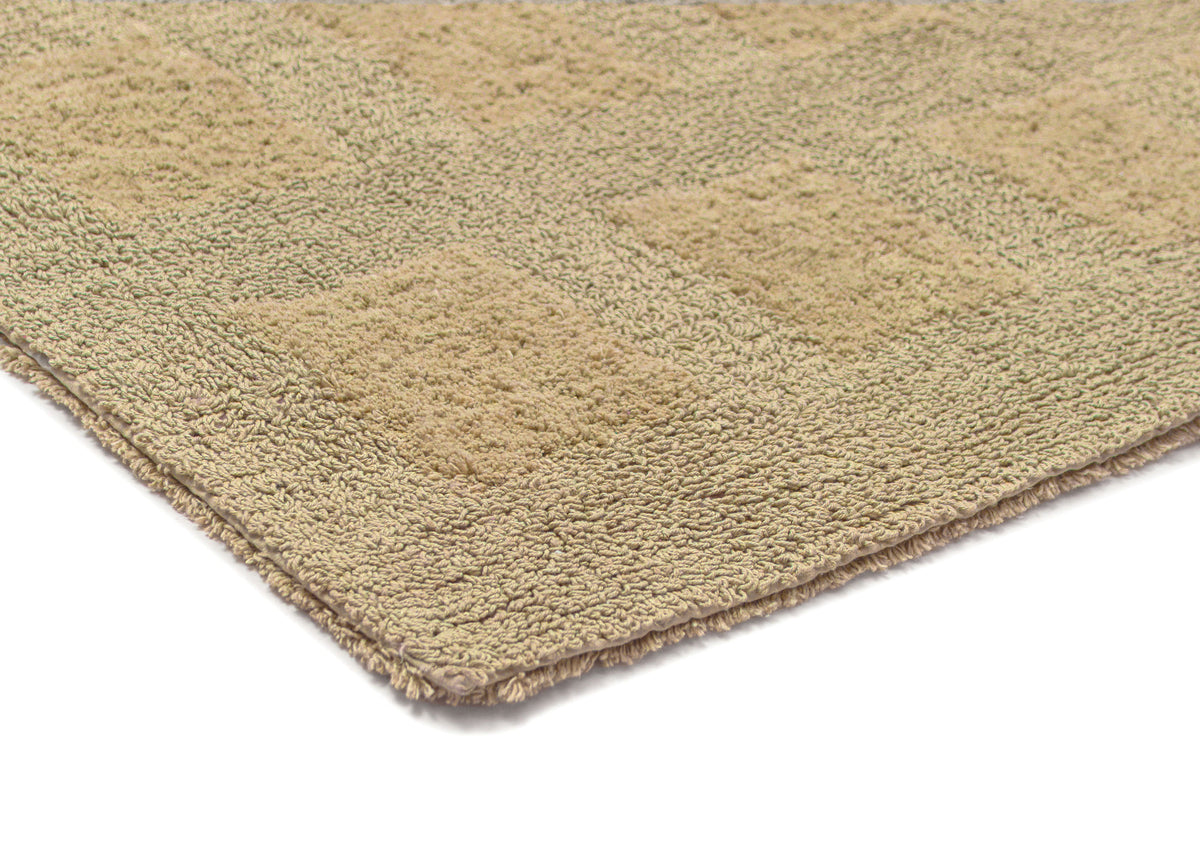 Novalie Beige Grid Cotton Bath Mat