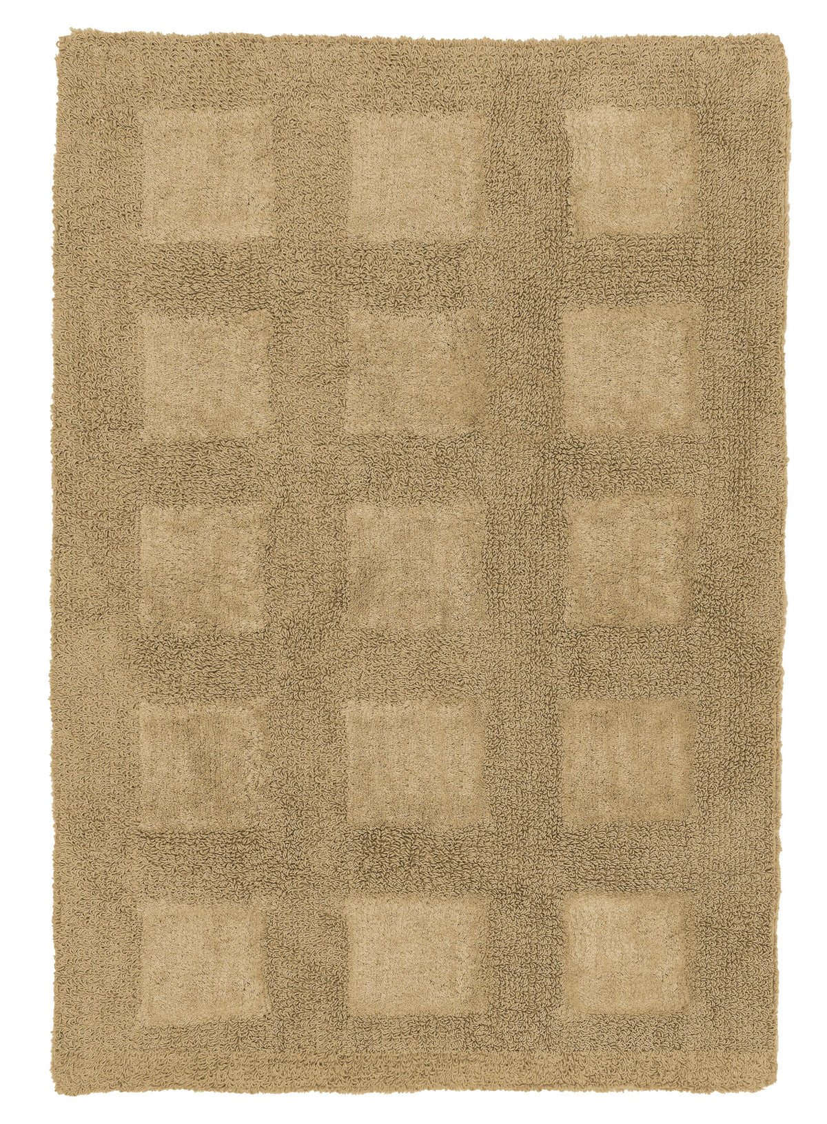 Novalie Beige Grid Cotton Bath Mat