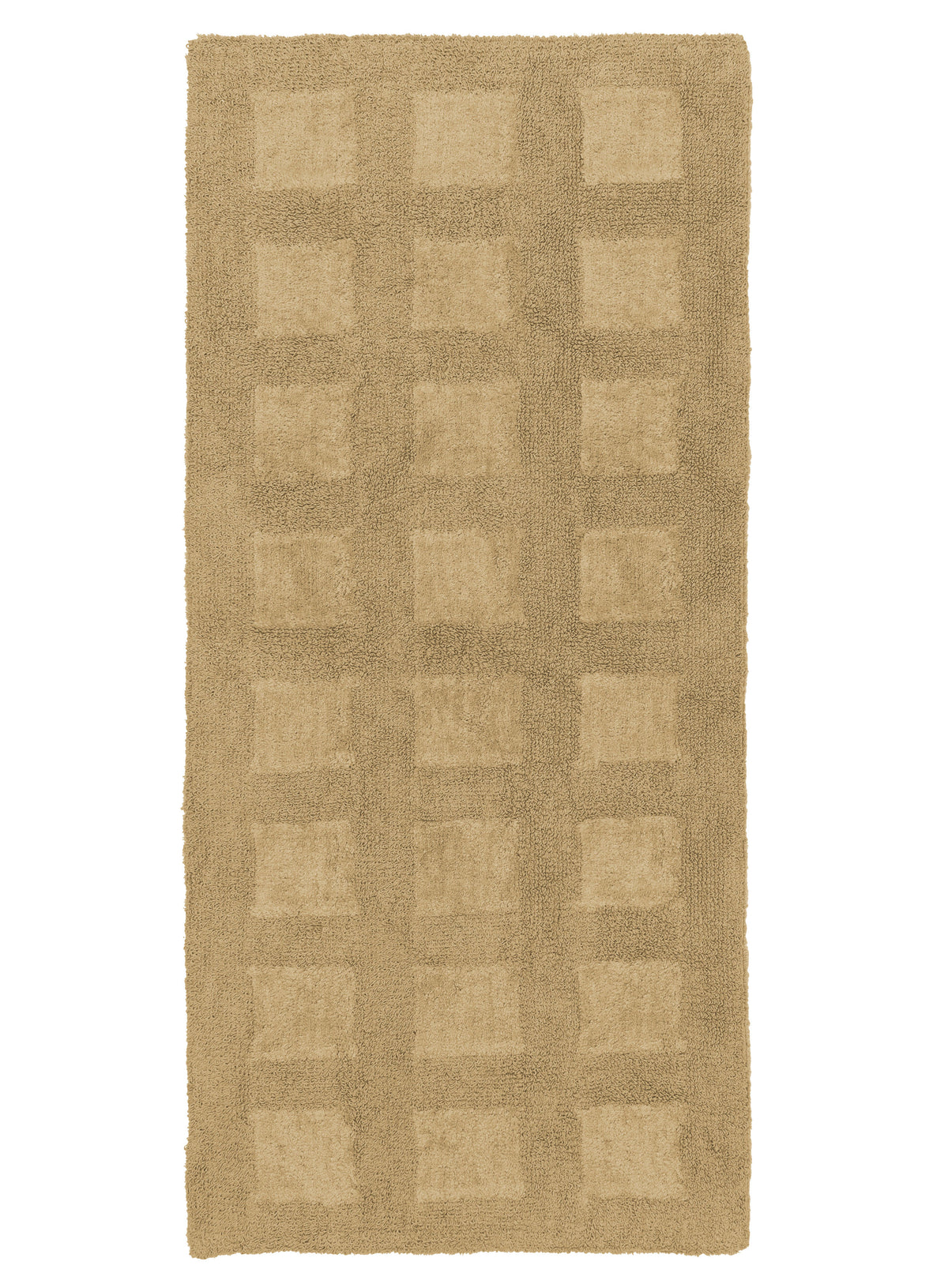 Novalie Beige Grid Cotton Bath Mat