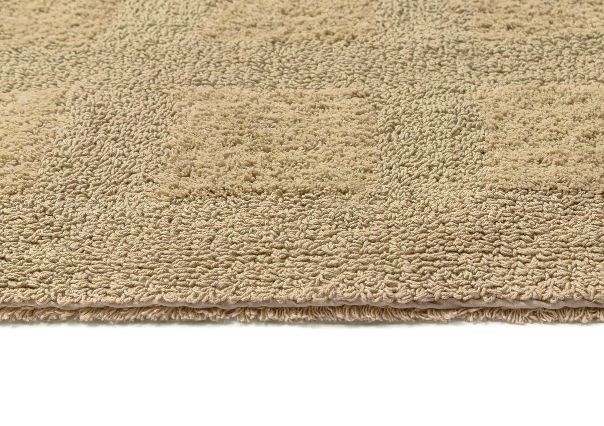 Novalie Beige Grid Cotton Bath Mat