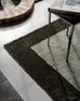 Nuria Dark Green Bordered Shag Rug