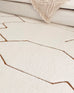 Nyla Cream and Gold Tribal Shag Rug