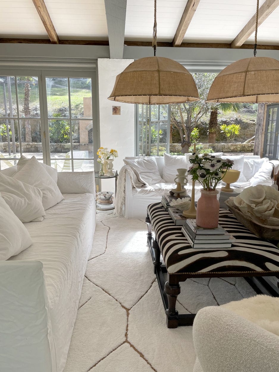 Nyla Cream and Gold Tribal Shag Rug