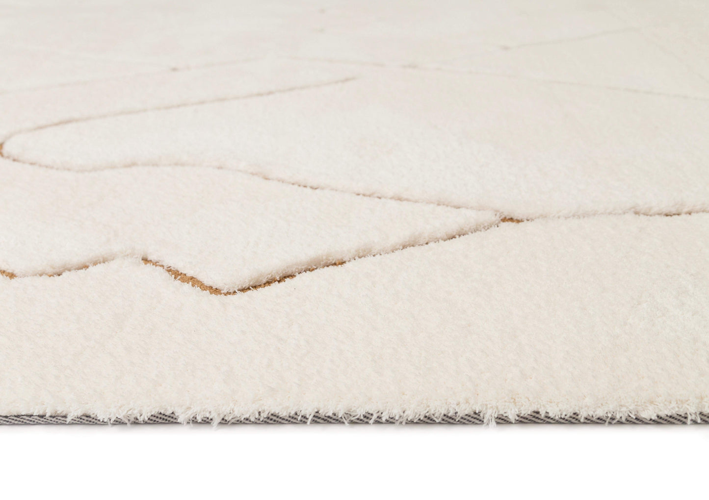 Nyla Cream and Gold Tribal Shag Rug