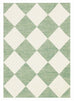 Octavia Green Cream Checkered Washable Rug