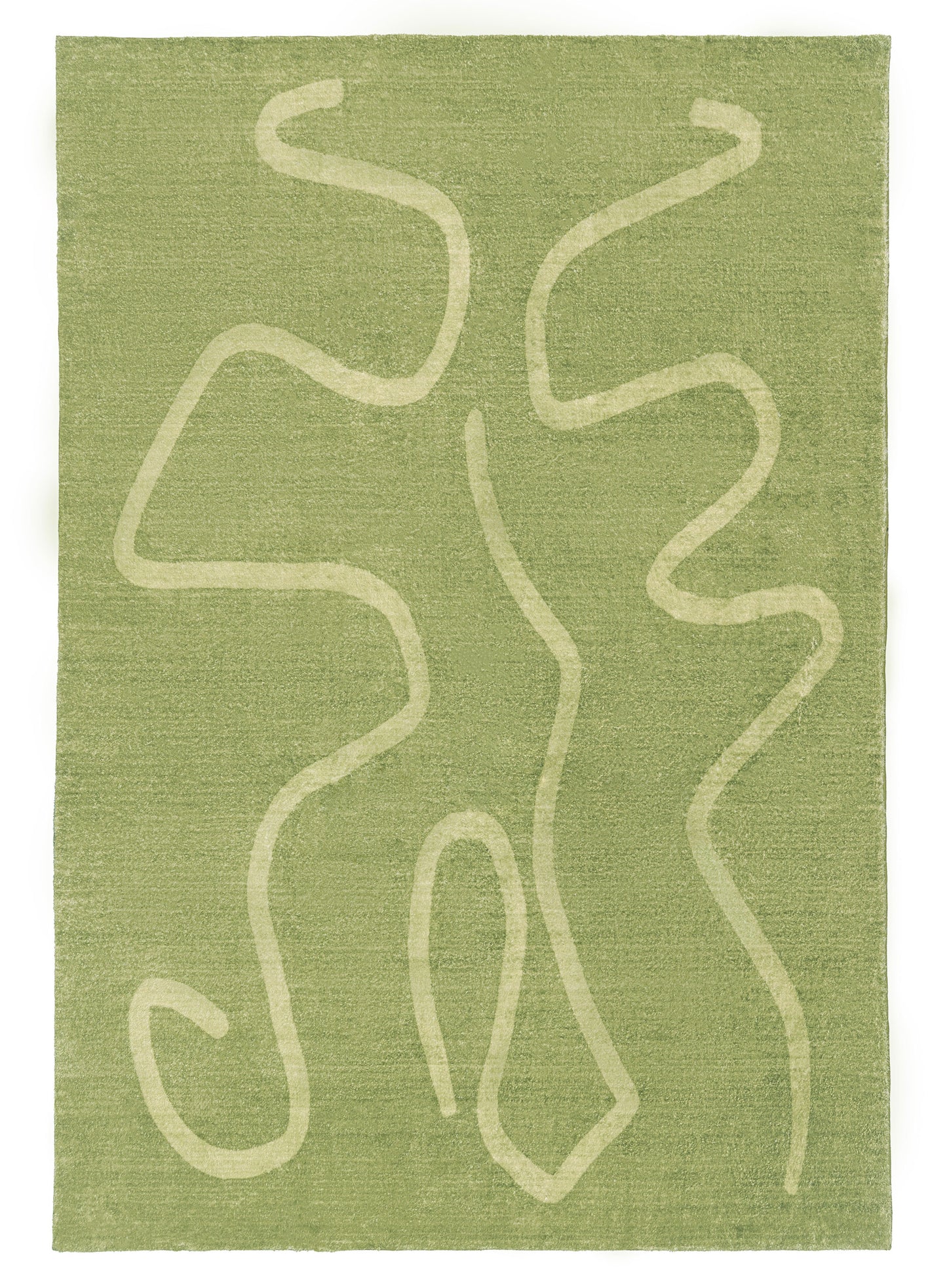 Odessa Green and Light Green Abstract Washable Rug