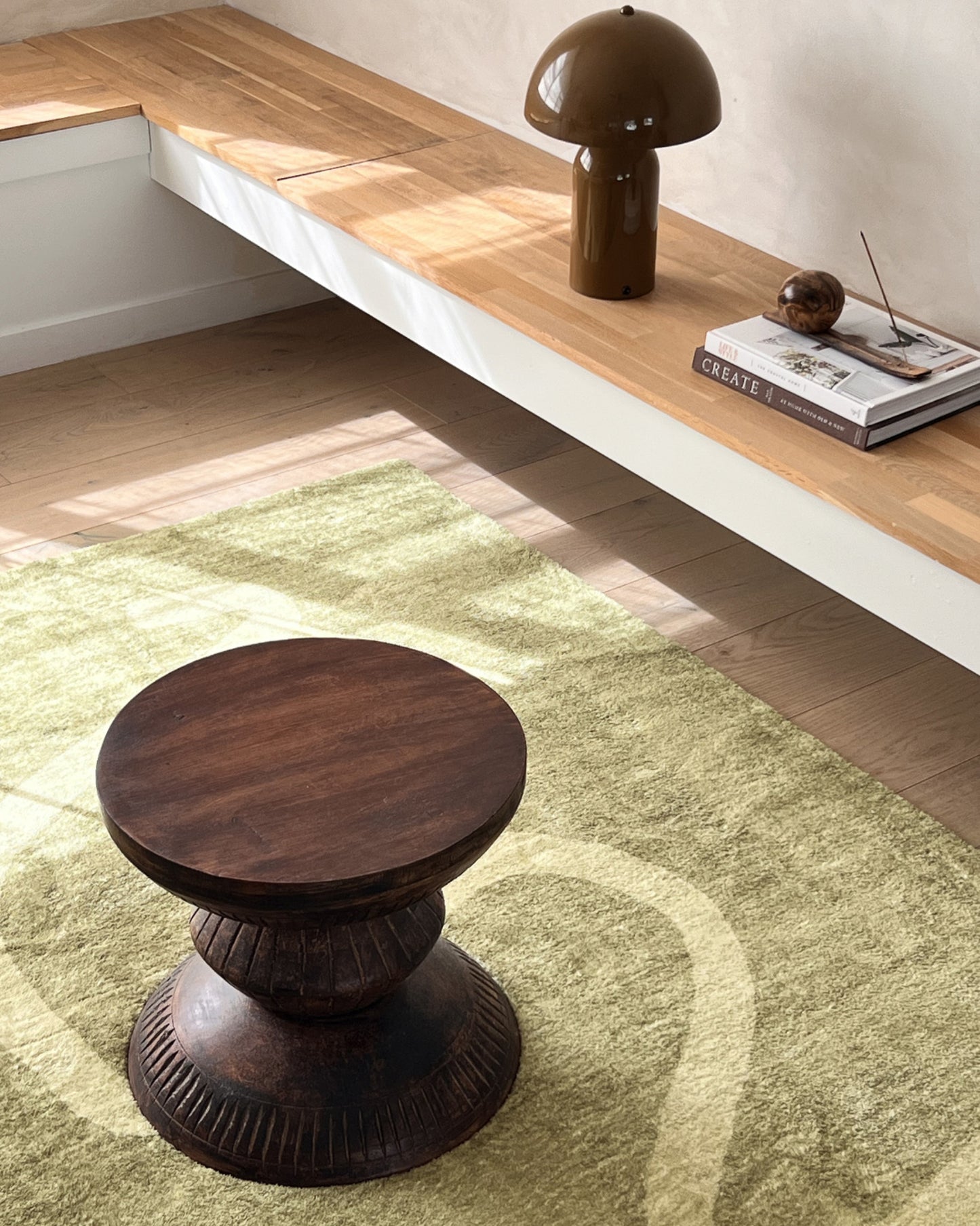 Odessa Green and Light Green Abstract Washable Rug