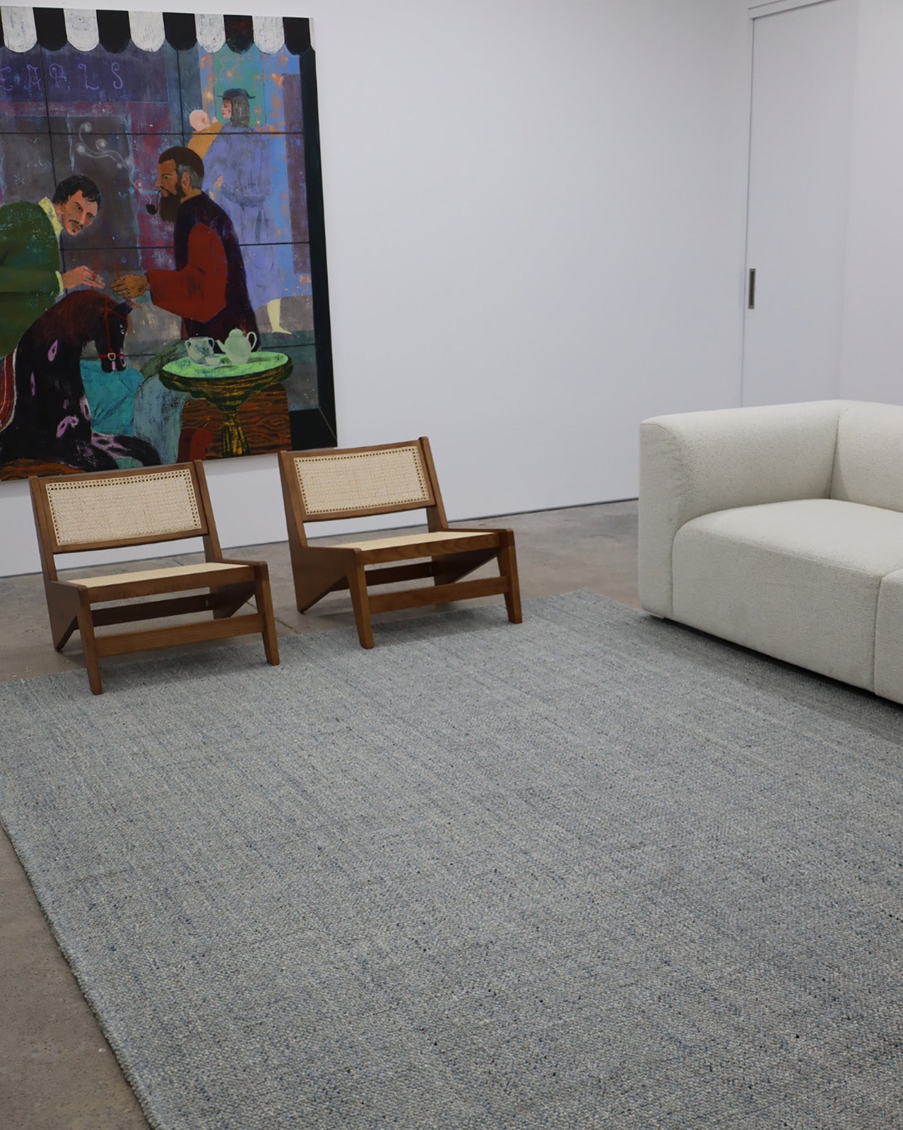 Odielle Blue Handmade Wool Rug