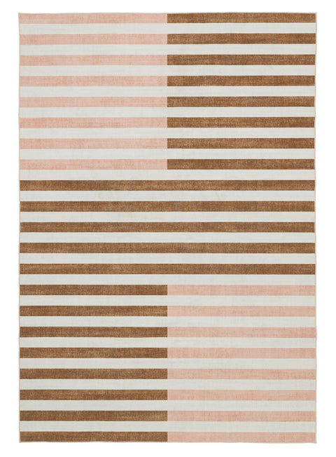 Okino Pink and Brown Washable Rug