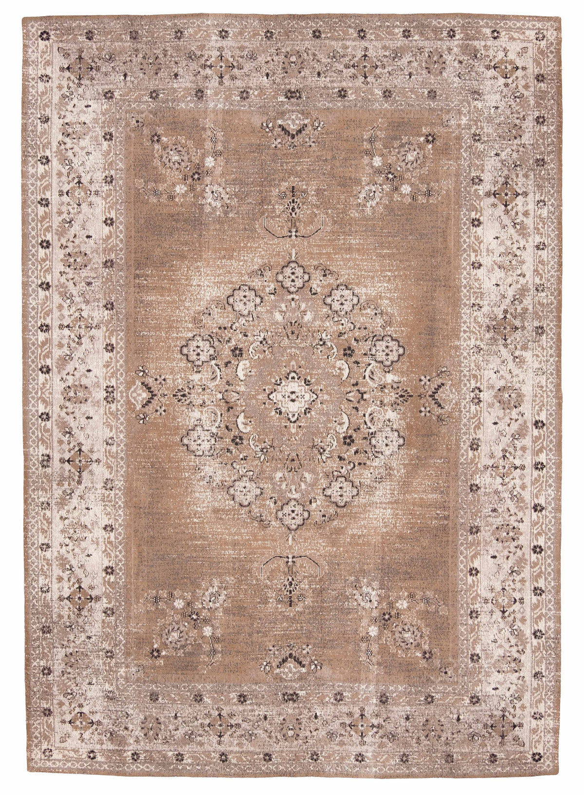 Olive Caramel Brown Traditional Medallion Rug
