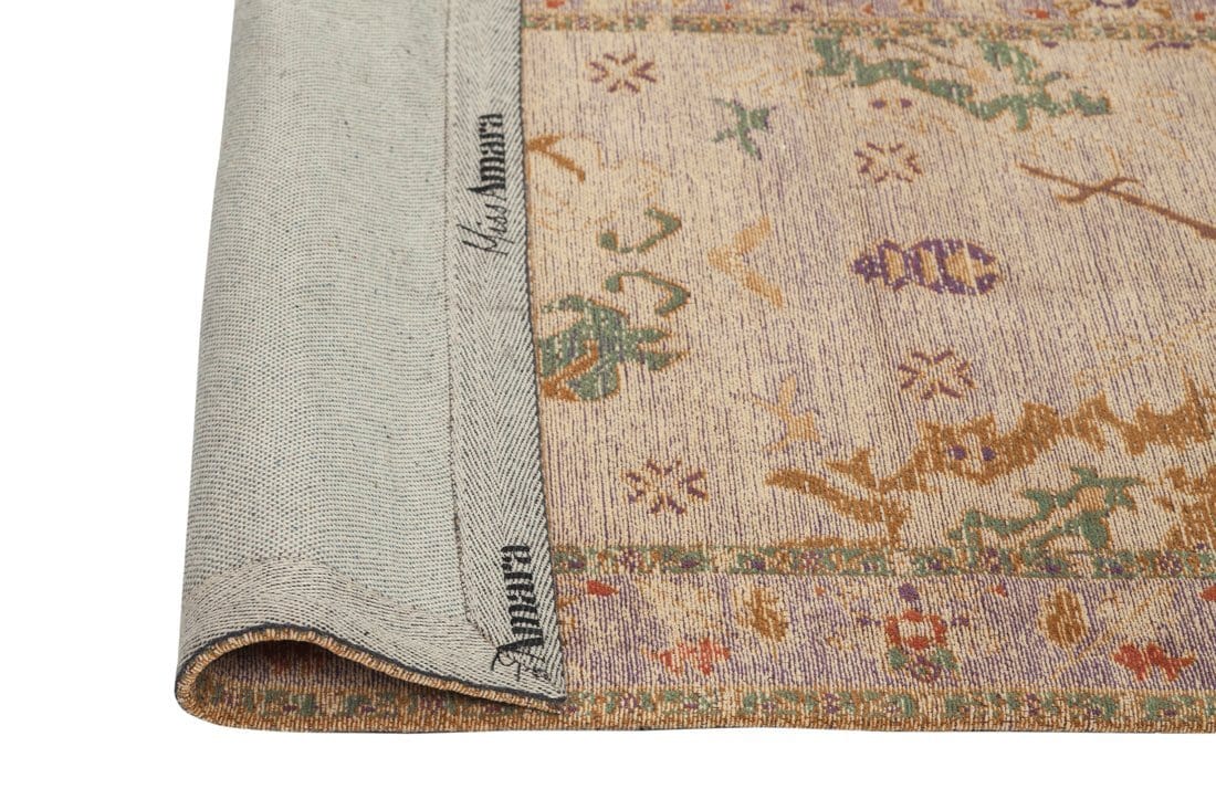 Olivia Boho Beige Purple and Coral Runner Rug