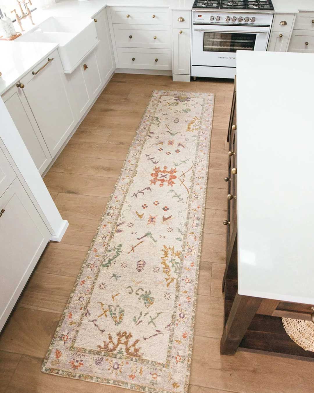 Olivia Boho Beige Purple and Coral Runner Rug