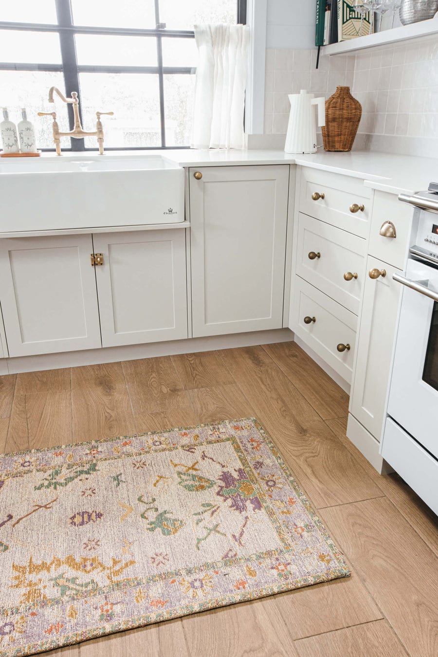 Olivia Boho Beige Purple and Coral Runner Rug