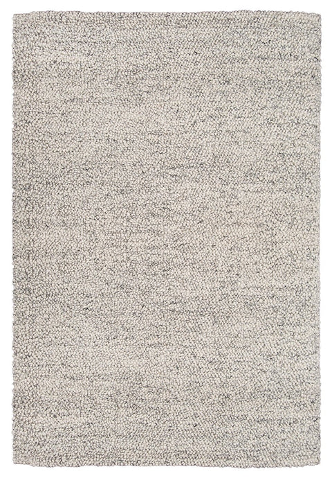 Ollie Grey and Ivory Marble Looped Rug