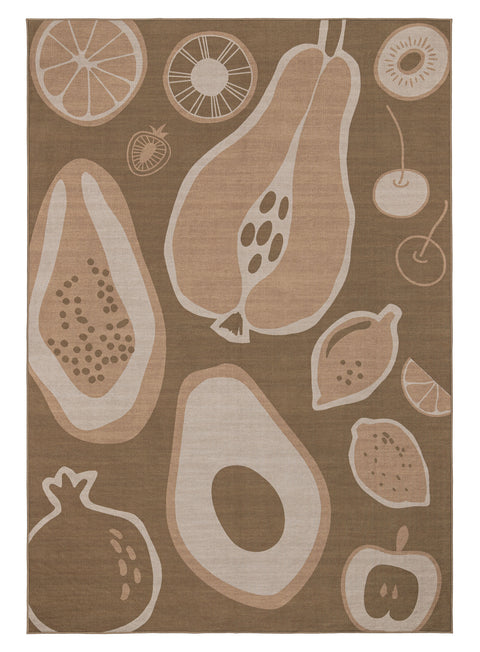 Olwen Brown Graphic Indoor Outdoor Washable Rug