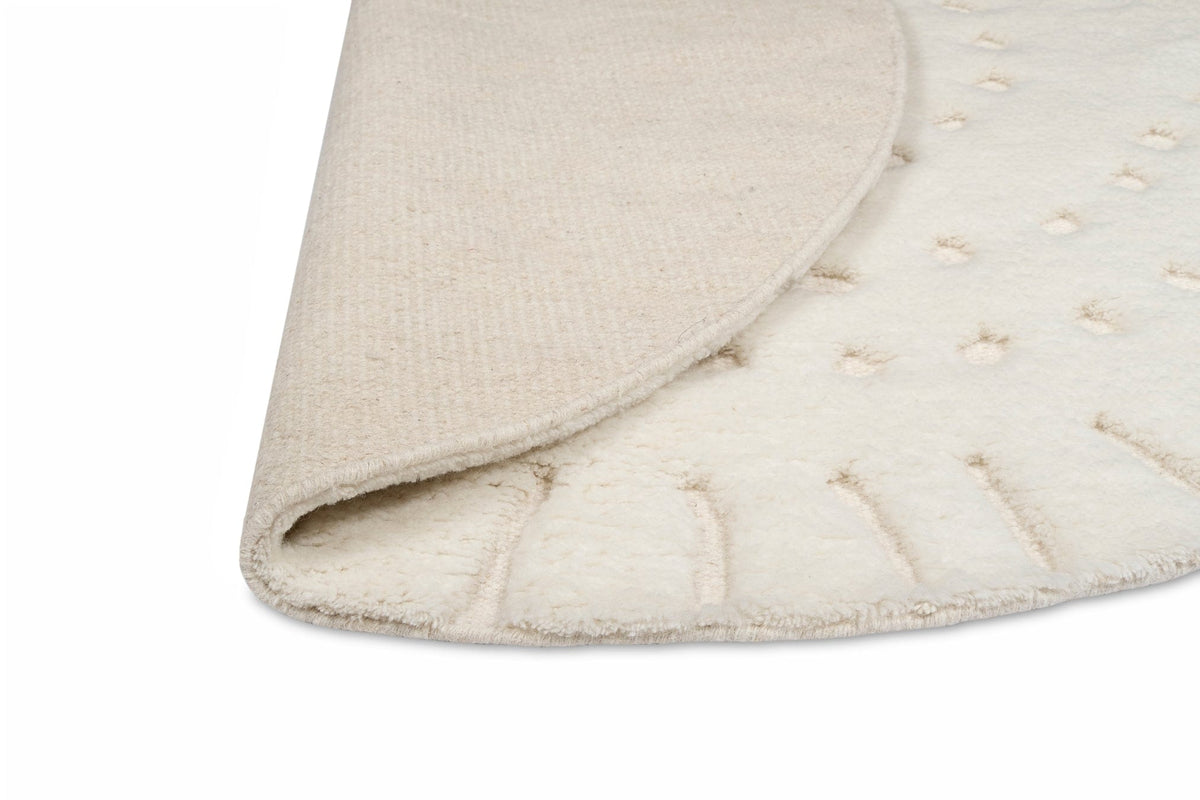 Omega Group Rug Omega Ivory Abstract Tribal Round Rug
