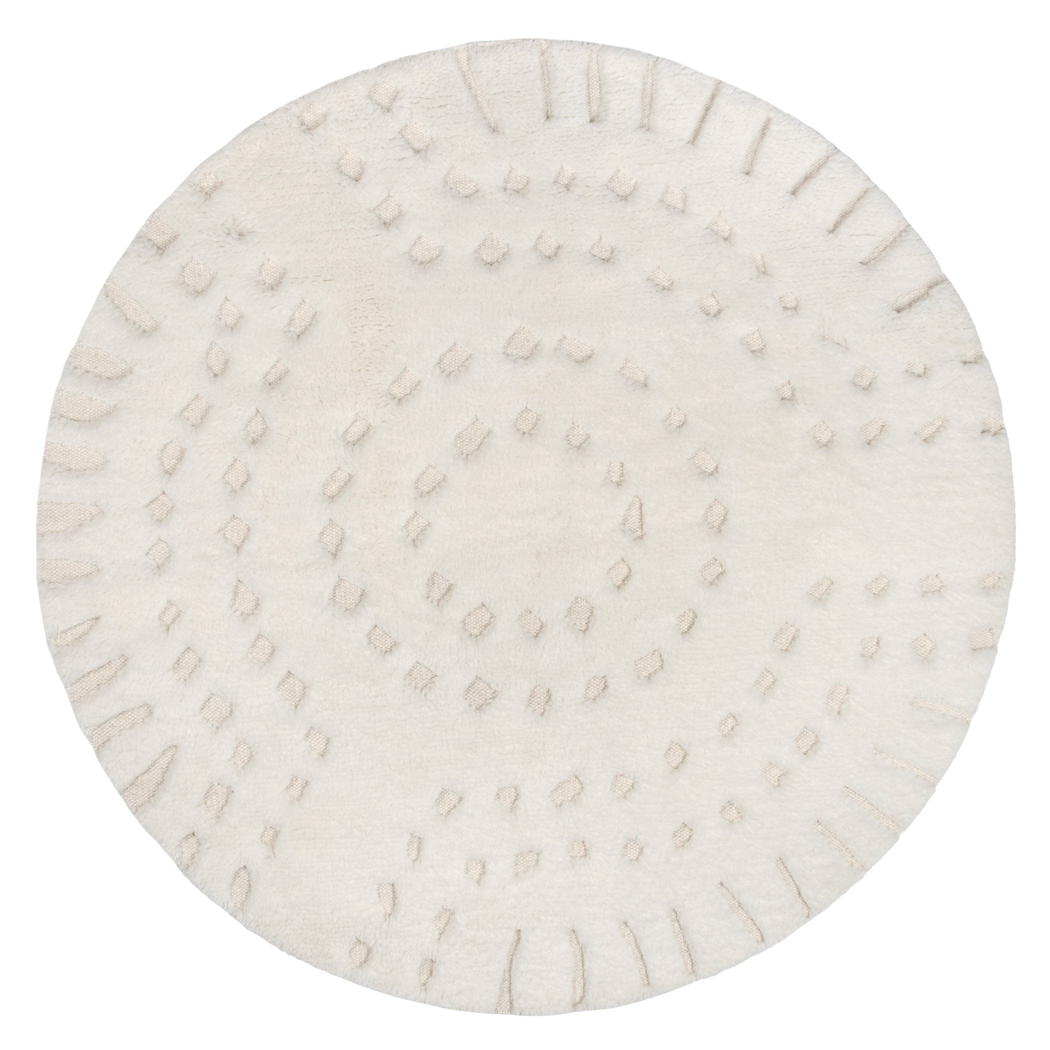 Omega Group Rug Omega Ivory Abstract Tribal Round Rug