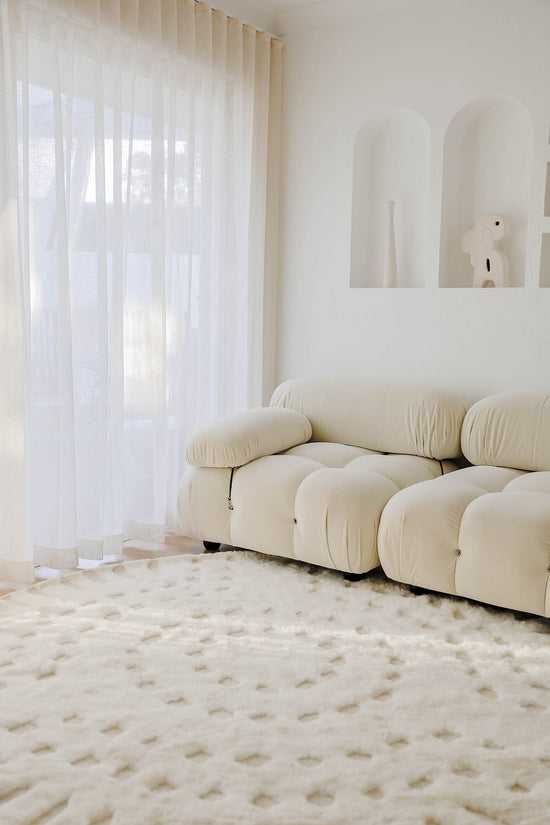 Omega Group Rug Omega Ivory Abstract Tribal Round Rug