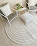 Orla Ivory Cream Striped Indoor Outdoor Oval Rug