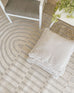 Orla Ivory Cream Striped Indoor Outdoor Oval Rug