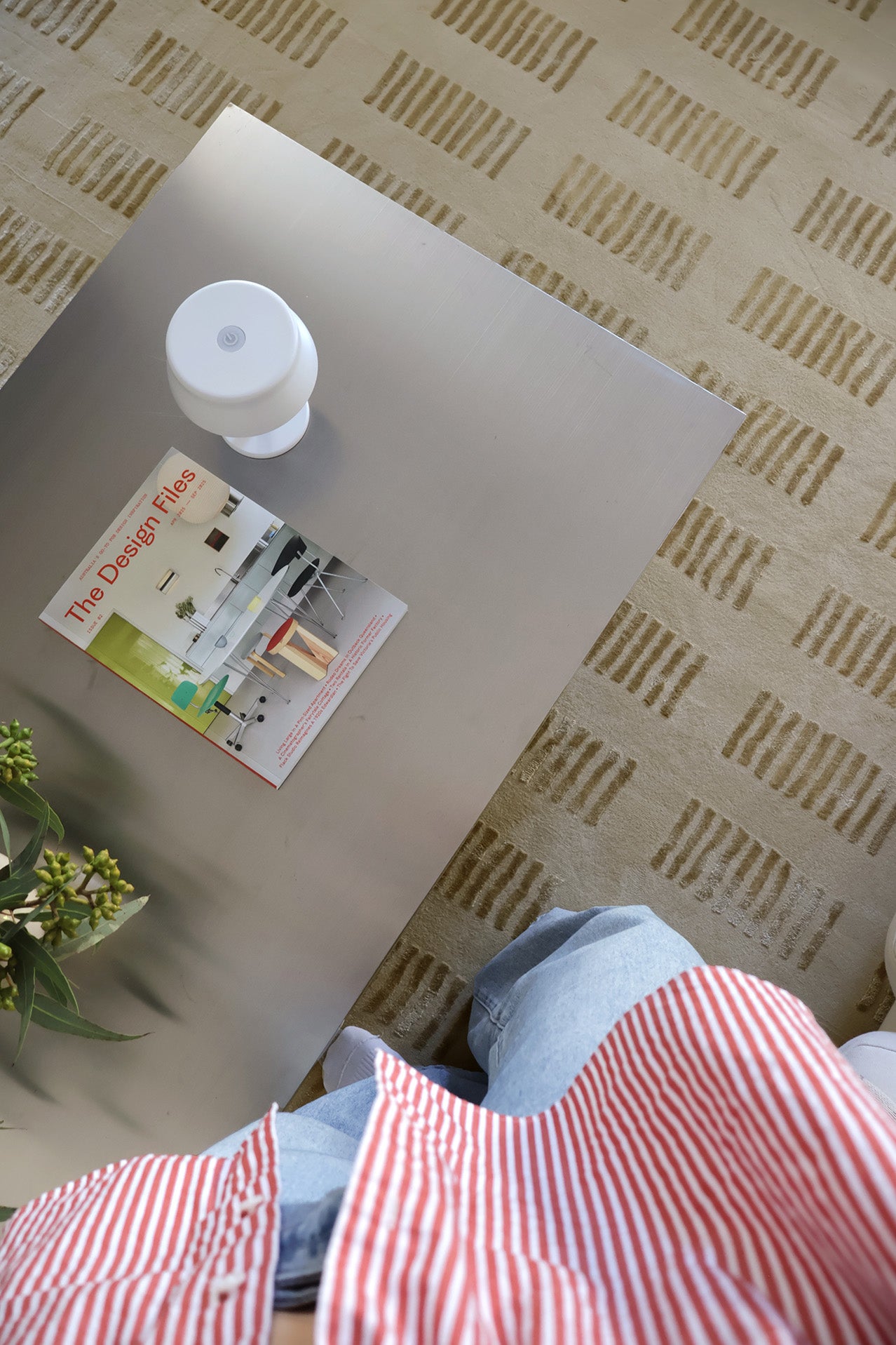 Ouargia Textured Geometric Neutral Rug