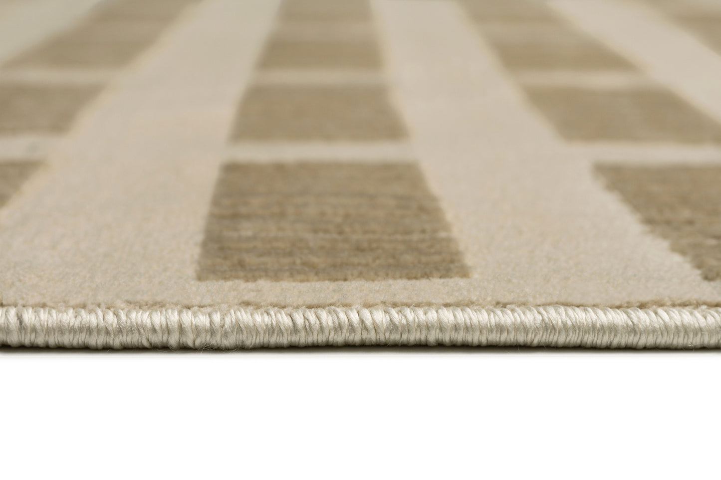 Ouargia Textured Geometric Neutral Rug