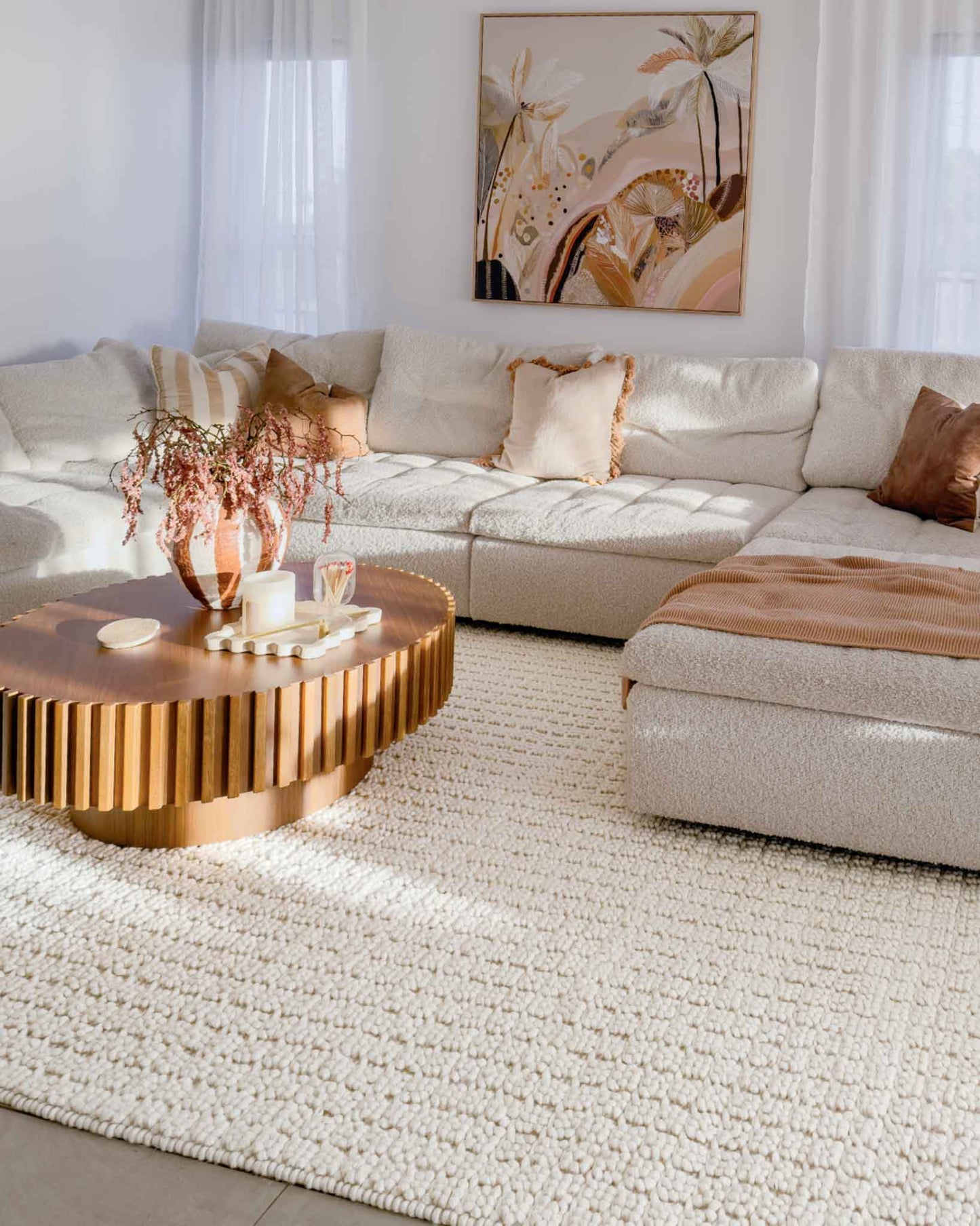 Paige Ivory Looped Wool Blend Rug