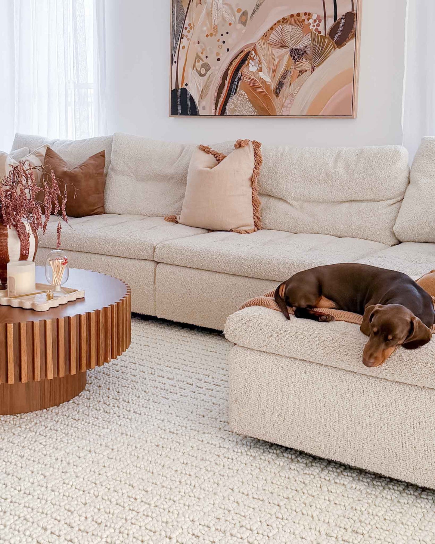 Paige Ivory Looped Wool Blend Rug